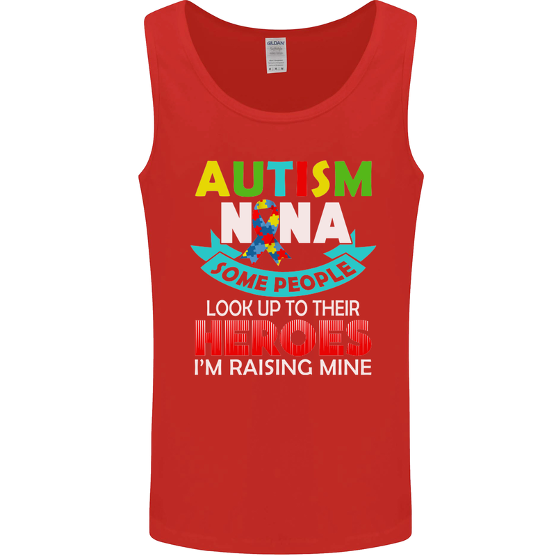 Autism Nana Grandparents Autistic ASD Mens Vest Tank Top Red