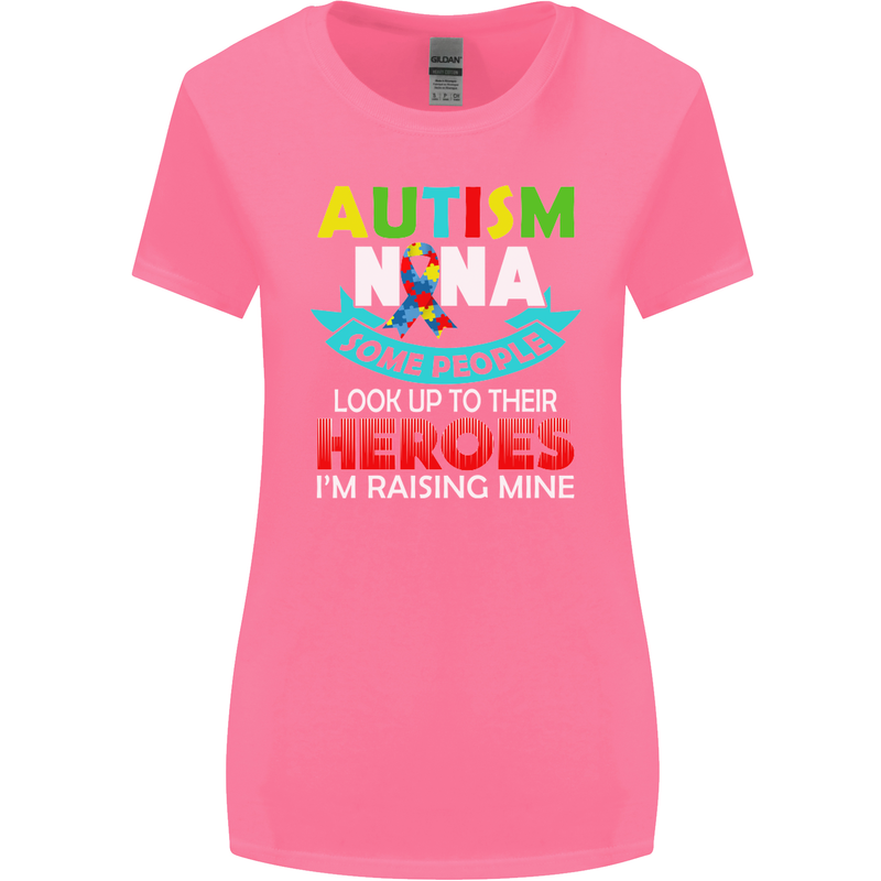 Autism Nana Grandparents Autistic ASD Womens Wider Cut T-Shirt Azalea