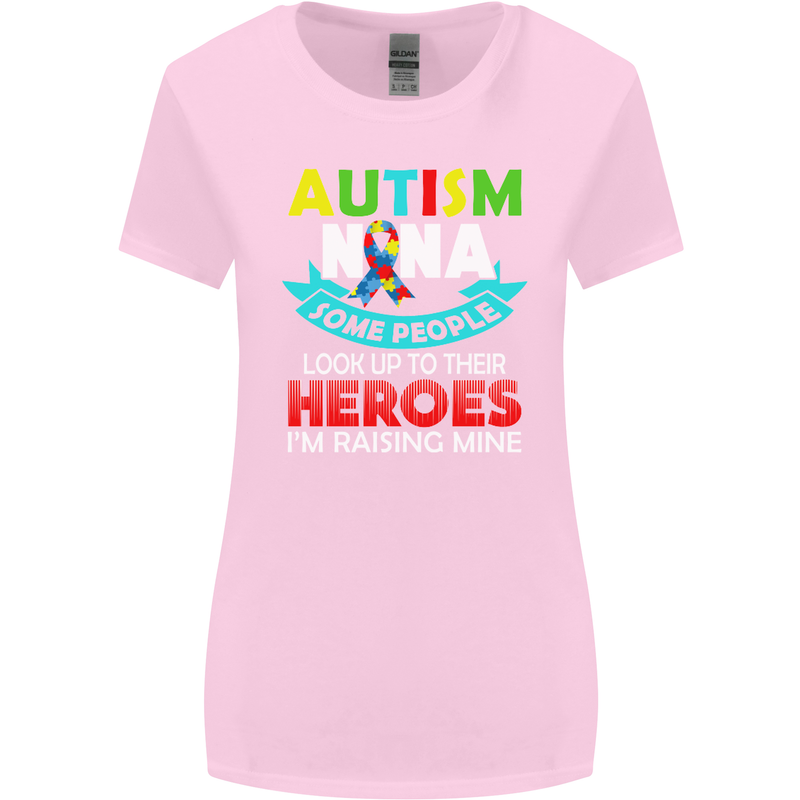 Autism Nana Grandparents Autistic ASD Womens Wider Cut T-Shirt Light Pink