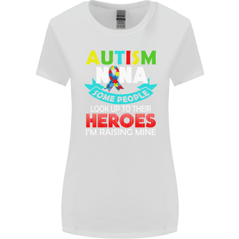 Autism Nana Grandparents Autistic ASD Womens Wider Cut T-Shirt White