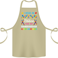 Autism Ribbon For My Granddaughter Autistic Cotton Apron 100% Organic Khaki