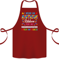 Autism Ribbon For My Granddaughter Autistic Cotton Apron 100% Organic Maroon