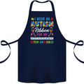 Autism Ribbon For My Granddaughter Autistic Cotton Apron 100% Organic Navy Blue