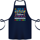 Autism Ribbon For My Granddaughter Autistic Cotton Apron 100% Organic Navy Blue