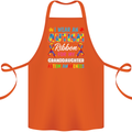 Autism Ribbon For My Granddaughter Autistic Cotton Apron 100% Organic Orange