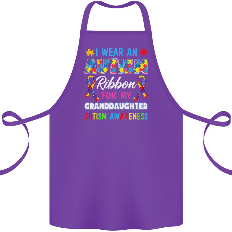 Autism Ribbon For My Granddaughter Autistic Cotton Apron 100% Organic Purple