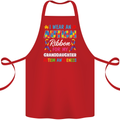 Autism Ribbon For My Granddaughter Autistic Cotton Apron 100% Organic Red