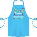 Autism Ribbon For My Granddaughter Autistic Cotton Apron 100% Organic Turquoise