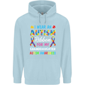 Autism Ribbon For My Granddaughter Autistic Mens 80% Cotton Hoodie Light Blue