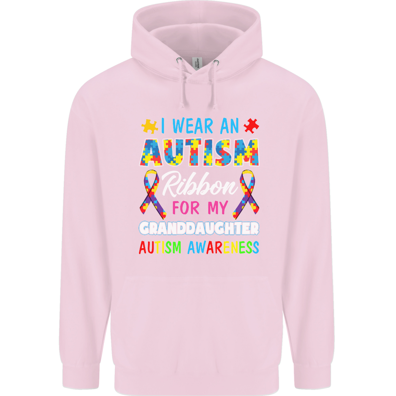 Autism Ribbon For My Granddaughter Autistic Mens 80% Cotton Hoodie Light Pink