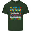Autism Ribbon For My Granddaughter Autistic Mens Cotton T-Shirt Tee Top Forest Green