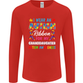 Autism Ribbon For My Granddaughter Autistic Mens Long Sleeve T-Shirt Red
