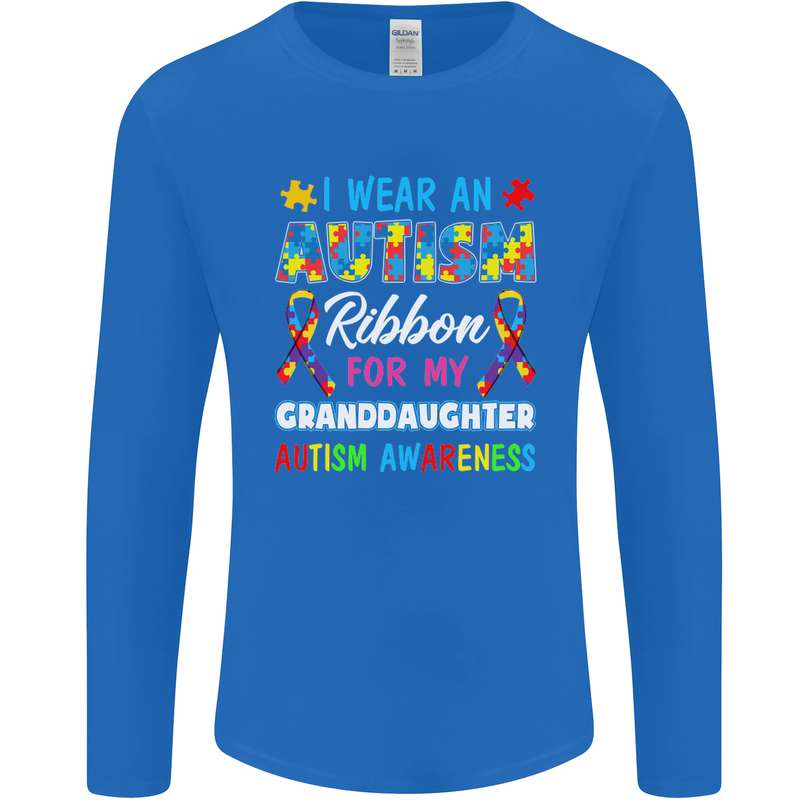 Autism Ribbon For My Granddaughter Autistic Mens Long Sleeve T-Shirt Royal Blue