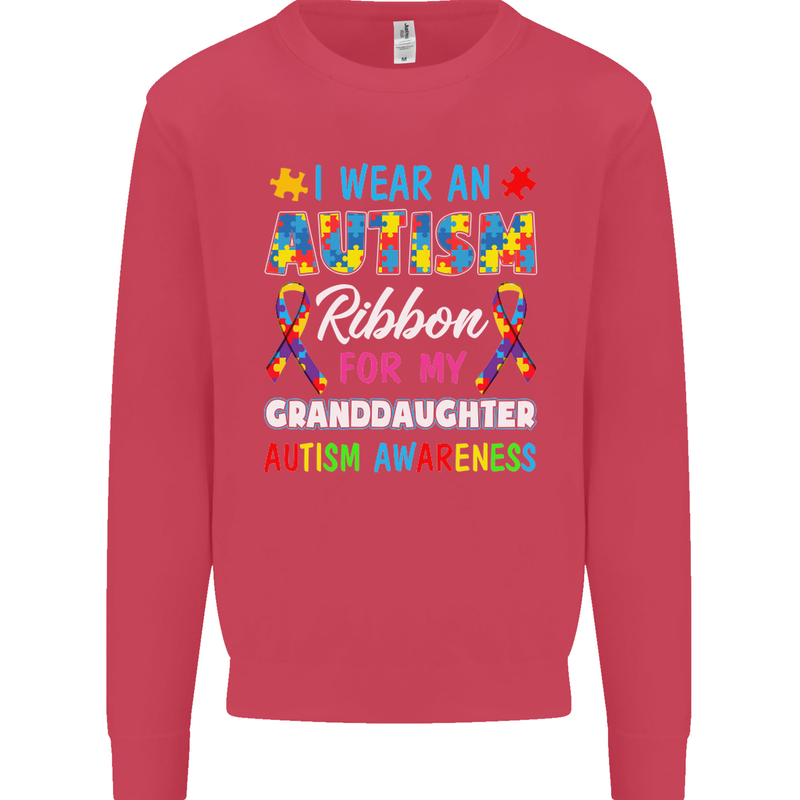 Autism Ribbon For My Granddaughter Autistic Mens Sweatshirt Jumper Heliconia