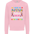 Autism Ribbon For My Granddaughter Autistic Mens Sweatshirt Jumper Light Pink