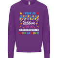 Autism Ribbon For My Granddaughter Autistic Mens Sweatshirt Jumper Purple