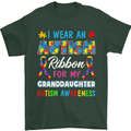 Autism Ribbon For My Granddaughter Autistic Mens T-Shirt Cotton Gildan Forest Green