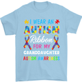 Autism Ribbon For My Granddaughter Autistic Mens T-Shirt Cotton Gildan Light Blue