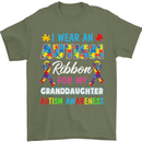 Autism Ribbon For My Granddaughter Autistic Mens T-Shirt Cotton Gildan Military Green