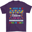 Autism Ribbon For My Granddaughter Autistic Mens T-Shirt Cotton Gildan Purple