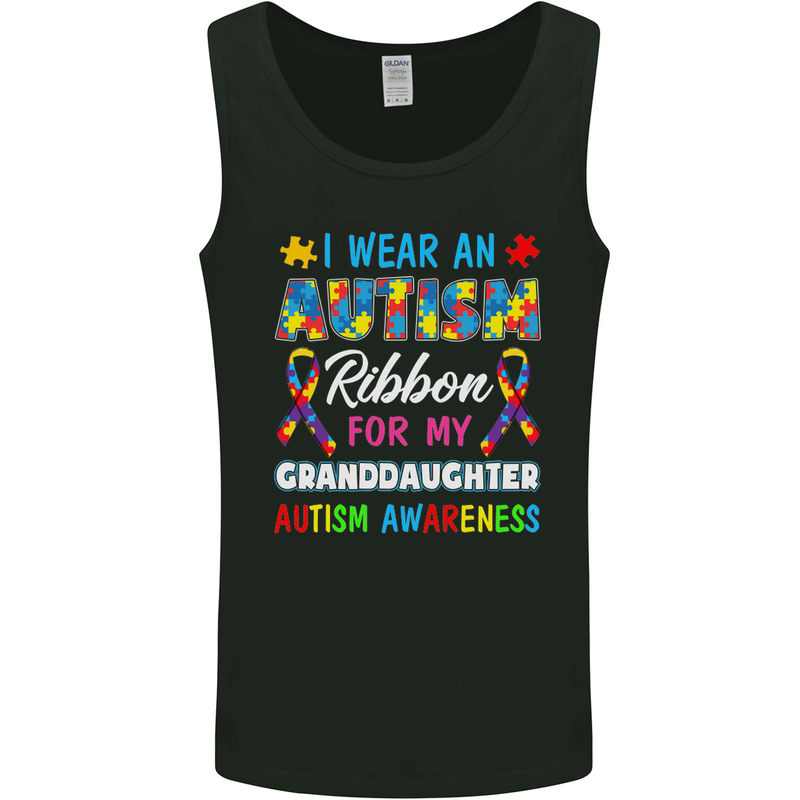 Autism Ribbon For My Granddaughter Autistic Mens Vest Tank Top Black