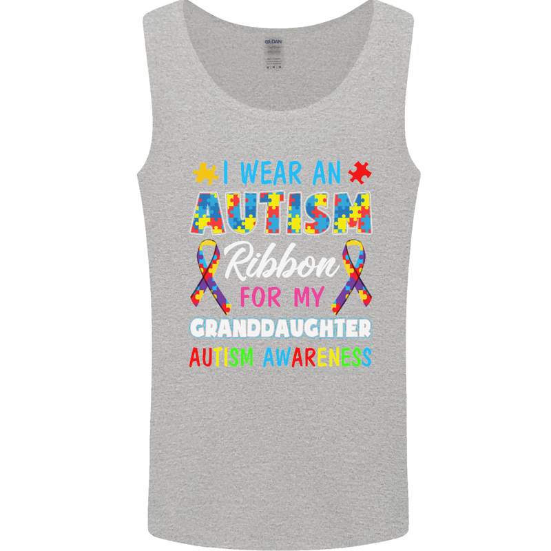 Autism Ribbon For My Granddaughter Autistic Mens Vest Tank Top Sports Grey