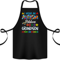 Autism Ribbon For My Grandson Autistic ASD Cotton Apron 100% Organic Black