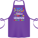 Autism Ribbon For My Grandson Autistic ASD Cotton Apron 100% Organic Purple
