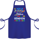 Autism Ribbon For My Grandson Autistic ASD Cotton Apron 100% Organic Royal Blue