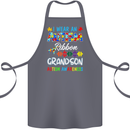 Autism Ribbon For My Grandson Autistic ASD Cotton Apron 100% Organic Steel