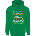 Autism Ribbon For My Grandson Autistic ASD Mens 80% Cotton Hoodie Irish Green