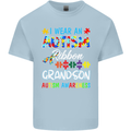 Autism Ribbon For My Grandson Autistic ASD Mens Cotton T-Shirt Tee Top Light Blue