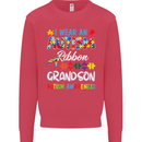 Autism Ribbon For My Grandson Autistic ASD Mens Sweatshirt Jumper Heliconia