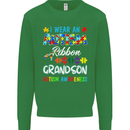 Autism Ribbon For My Grandson Autistic ASD Mens Sweatshirt Jumper Irish Green
