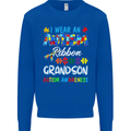 Autism Ribbon For My Grandson Autistic ASD Mens Sweatshirt Jumper Royal Blue