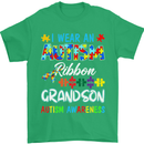 Autism Ribbon For My Grandson Autistic ASD Mens T-Shirt Cotton Gildan Irish Green