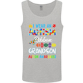 Autism Ribbon For My Grandson Autistic ASD Mens Vest Tank Top Sports Grey