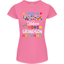 Autism Ribbon For My Grandson Autistic ASD Womens Petite Cut T-Shirt Azalea