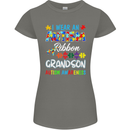 Autism Ribbon For My Grandson Autistic ASD Womens Petite Cut T-Shirt Charcoal