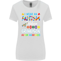 Autism Ribbon For My Grandson Autistic ASD Womens Wider Cut T-Shirt White