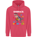 Autism T-Rex Embrace Differences Autistic Childrens Kids Hoodie Heliconia