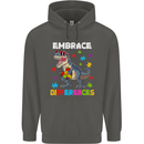 Autism T-Rex Embrace Differences Autistic Childrens Kids Hoodie Storm Grey
