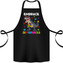 Autism T-Rex Embrace Differences Autistic Cotton Apron 100% Organic Black