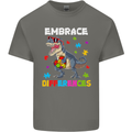 Autism T-Rex Embrace Differences Autistic Kids T-Shirt Childrens Charcoal