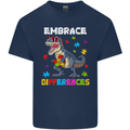 Autism T-Rex Embrace Differences Autistic Kids T-Shirt Childrens Navy Blue