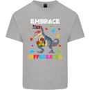 Autism T-Rex Embrace Differences Autistic Kids T-Shirt Childrens Sports Grey