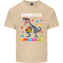 Autism T-Rex Embrace Differences Autistic Mens Cotton T-Shirt Tee Top Sand