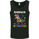 Autism T-Rex Embrace Differences Autistic Mens Vest Tank Top Black