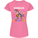 Autism T-Rex Embrace Differences Autistic Womens Petite Cut T-Shirt Azalea