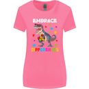 Autism T-Rex Embrace Differences Autistic Womens Wider Cut T-Shirt Azalea